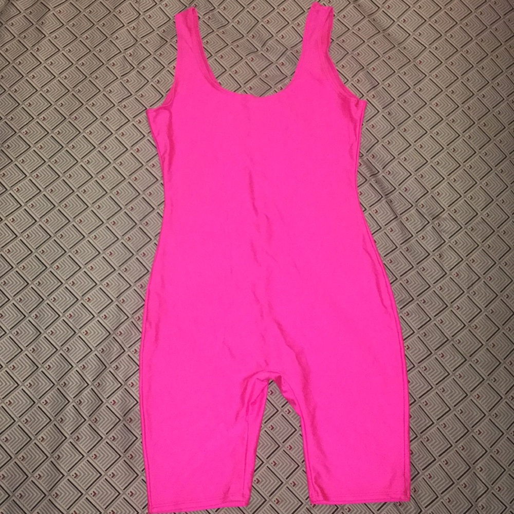 Shiny Neon Pink Romper